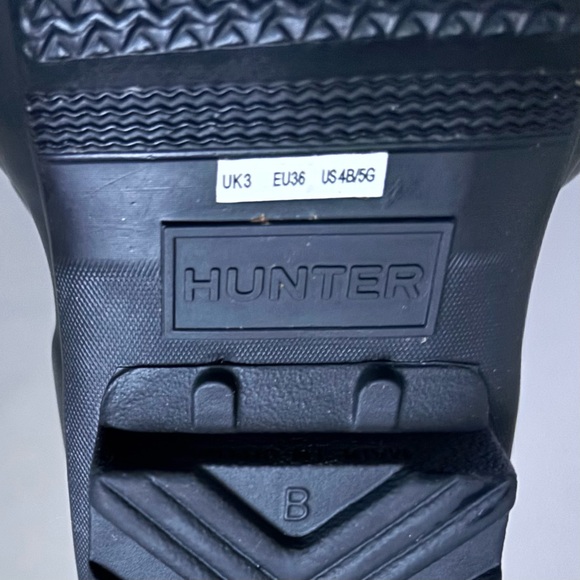 HUNTER Original Tall Wellington Matte Black Reflective Waterproof Rain Boots - Picture 9 of 10